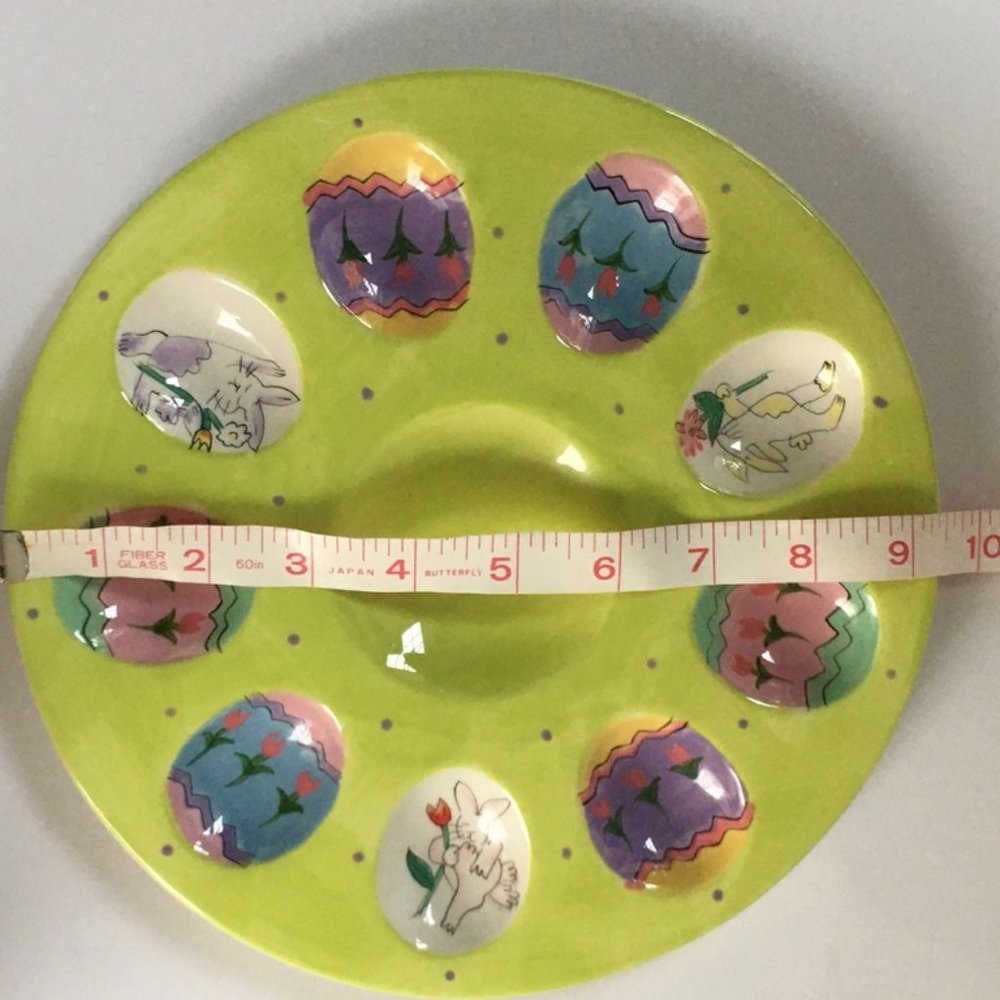 Easter deviled egg serving platter ceramic - Picture 3 of 5